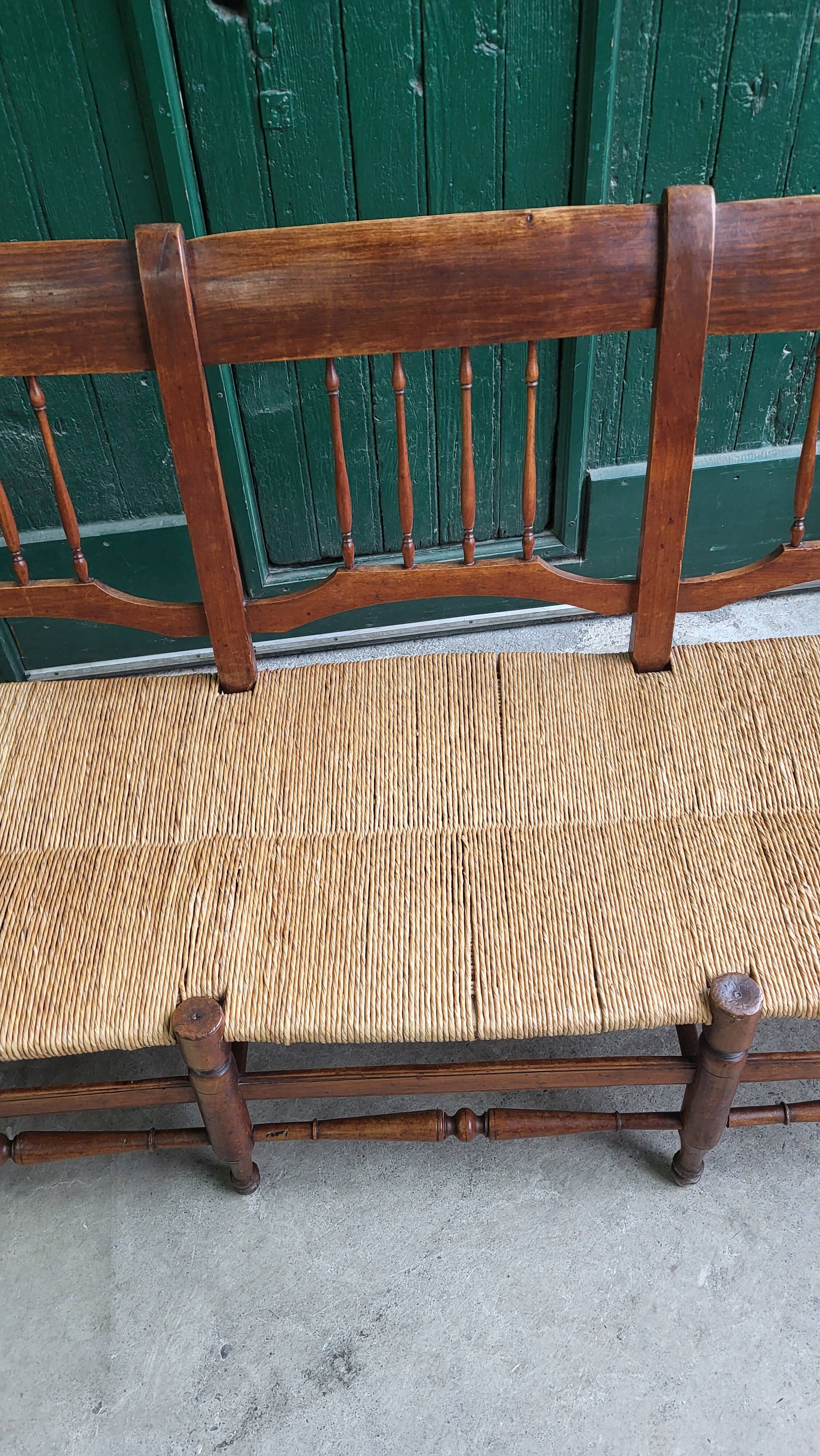 THREE-SEATER STRAW BANQUETTE PROVENCAL RADASSIER