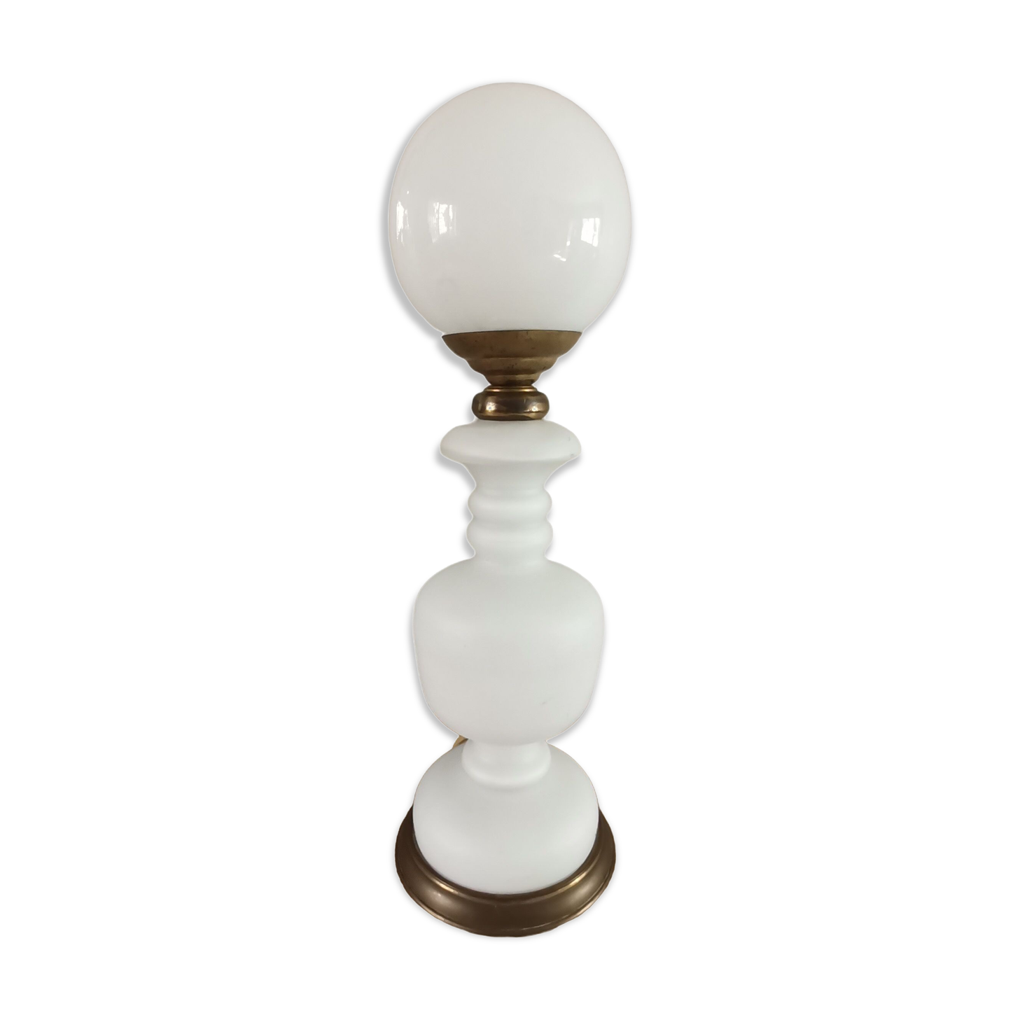 Mushroom lamp blown glass opaline