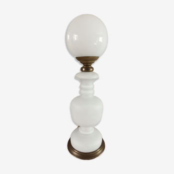 Mushroom lamp blown glass opaline