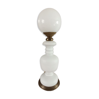 Lampe champignon verre soufflé opaline