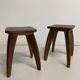 Paire de tabourets scandinaves en  palissandre