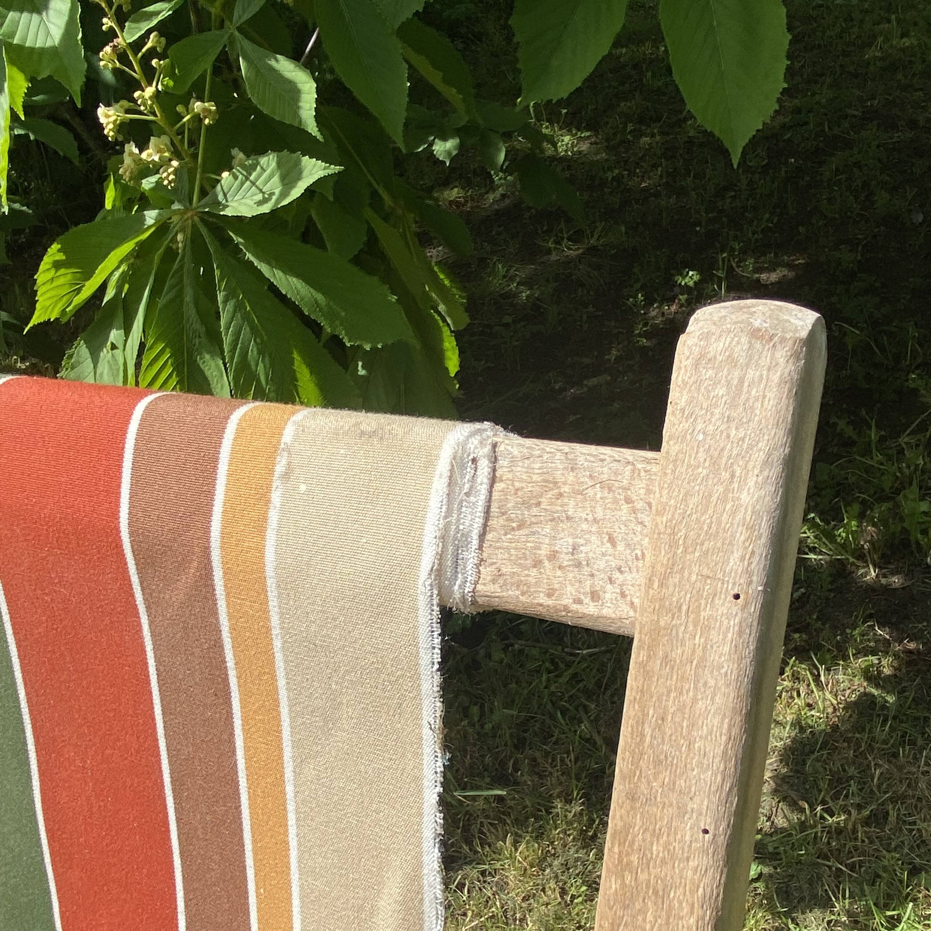 Chilean deckchair vintage striped canvas
