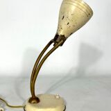 Mid-century attributed Arredoluce lacquered brass orientable table lamp from 50s