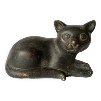 Sculpture de petit chat en bronze vintage