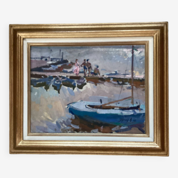 Old painting signed Oil on canvas dimension: height -44cm- width -53cm-