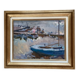 Old signed painting Oil on canvas dimensions: height -44cm- width -53cm-