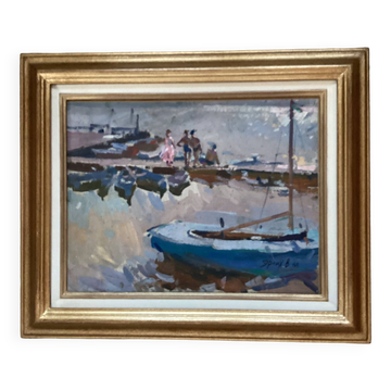 Ancien tableau signé Huile sur toile dimension : hauteur -44cm- largeur -53cm-