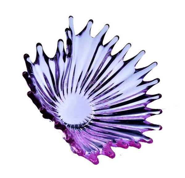 Vase - Grande Coupe en Cristal Violet • Vintage • Cristallerie de Bayel  • 1950
