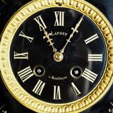 Old 19th century mabre fireplace clock with statue