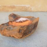 Empty wooden and copper pocket