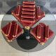 Art Deco table service in glazed burgundy and gold earthenware – Complete