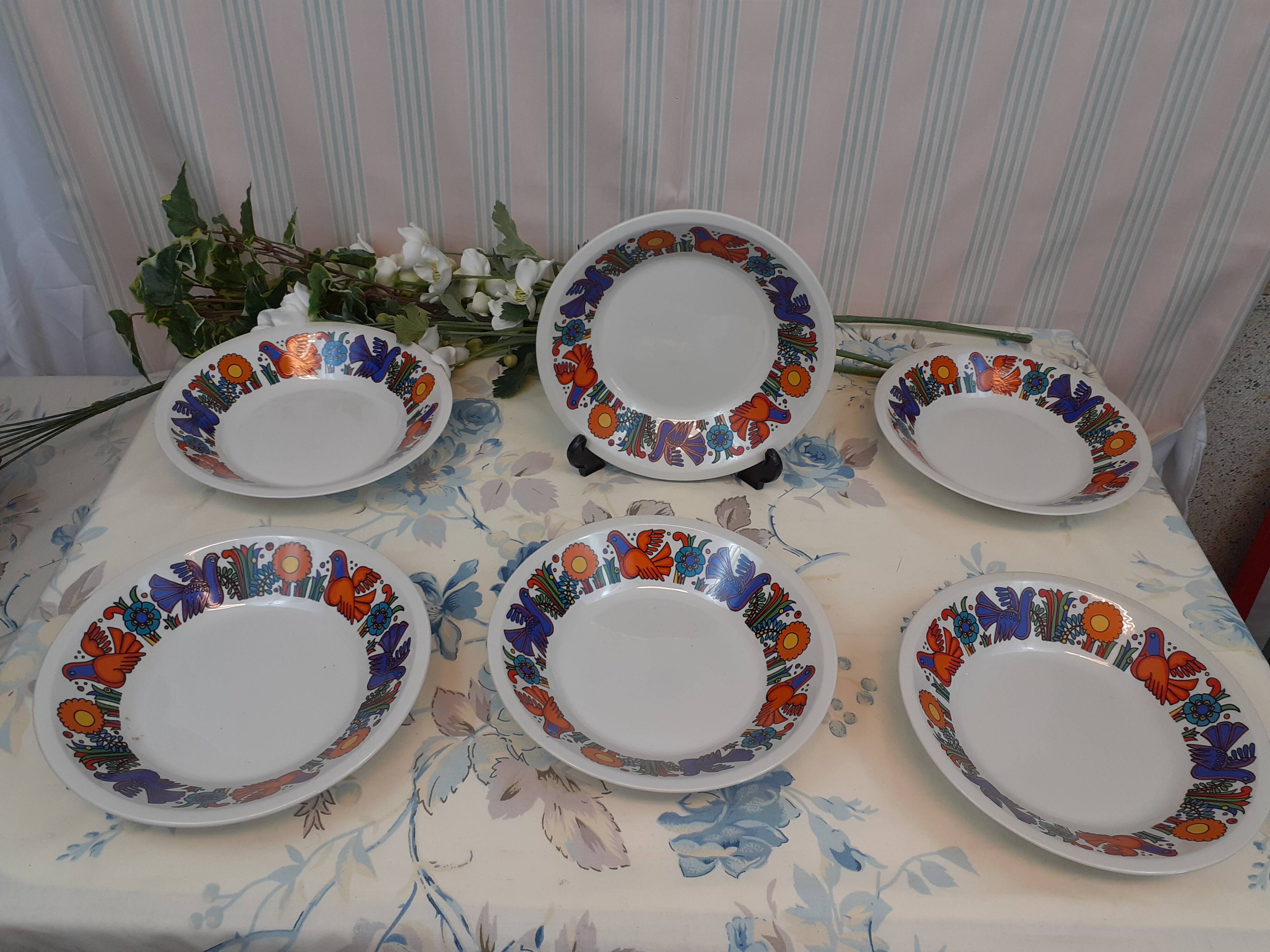 Set of 6 hollow plates acapulco villeroy and bocj