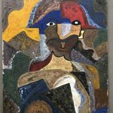 Tableau peinture cubiste arlequin