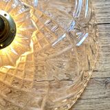 Vintage molded glass lampshade pendant light - tableware collection -