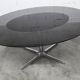 Roche Bobois oval table 1970 smoked glass chrome legs 152x117 cm