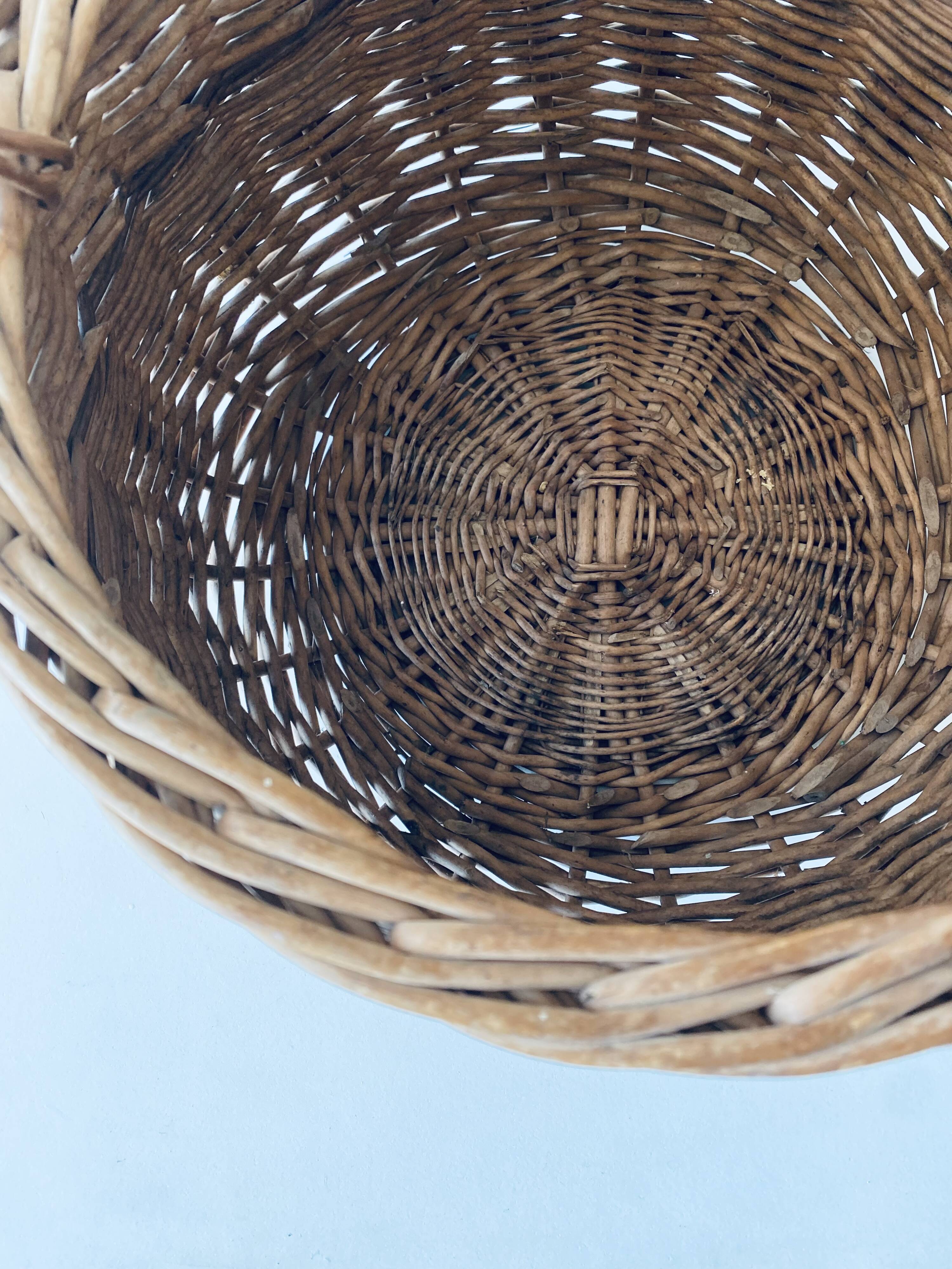 Large round wicker basket