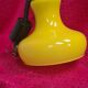 1970 adjustable pendant light, bright yellow opaline, very good condition, hangs h 65,,,, h28x25