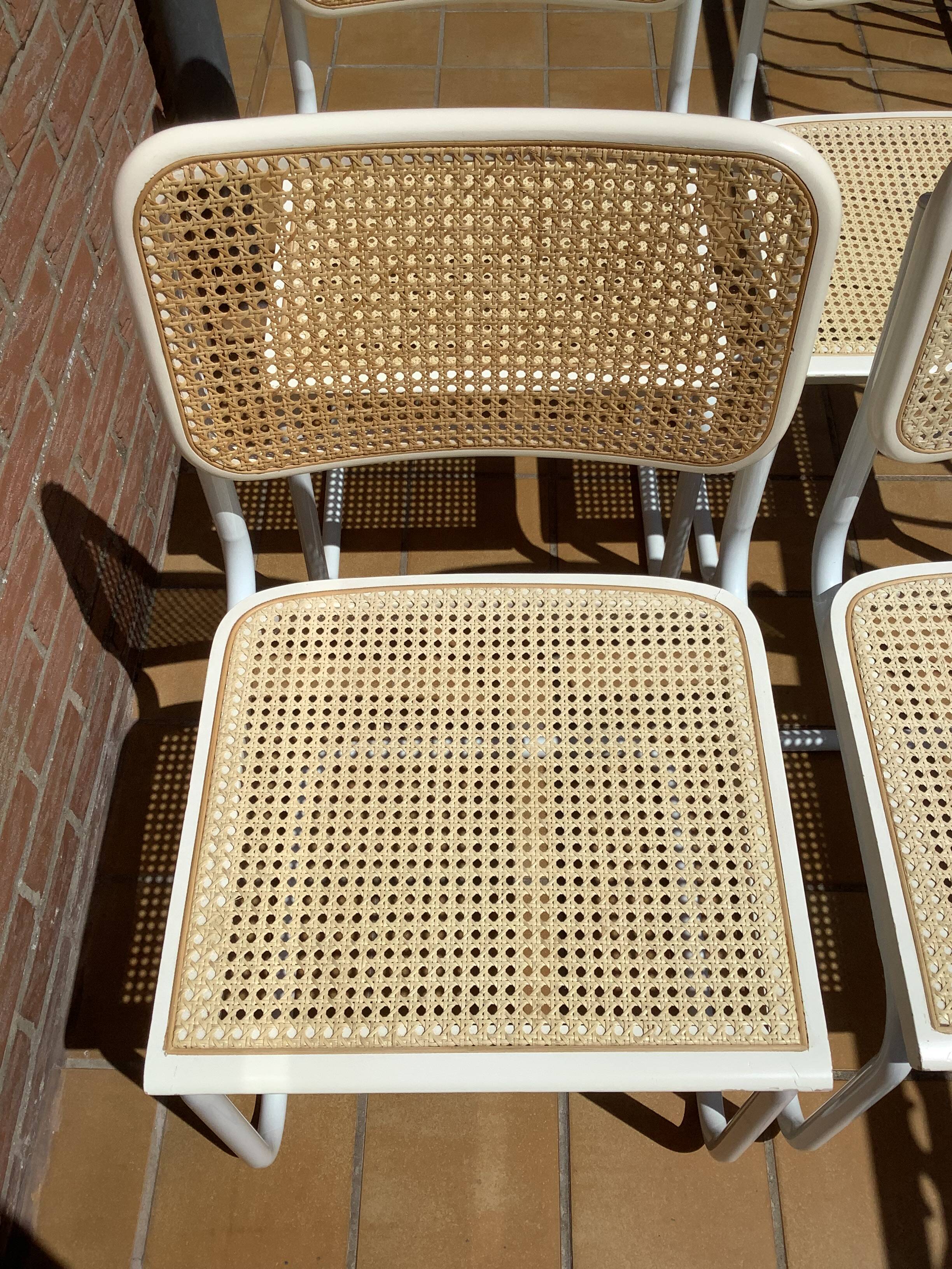 Set of 6 B32 chairs Marcel Breuer Italy design 1970