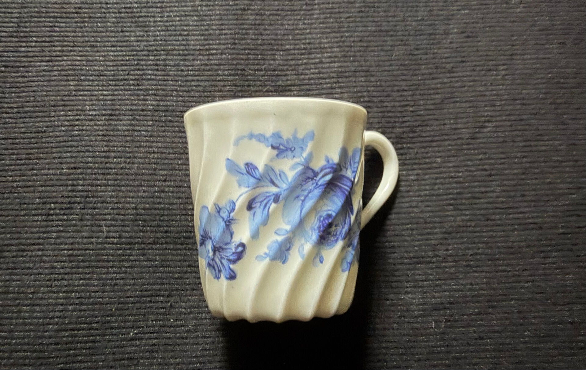 Blue floral cup and saucer by Haviland.
