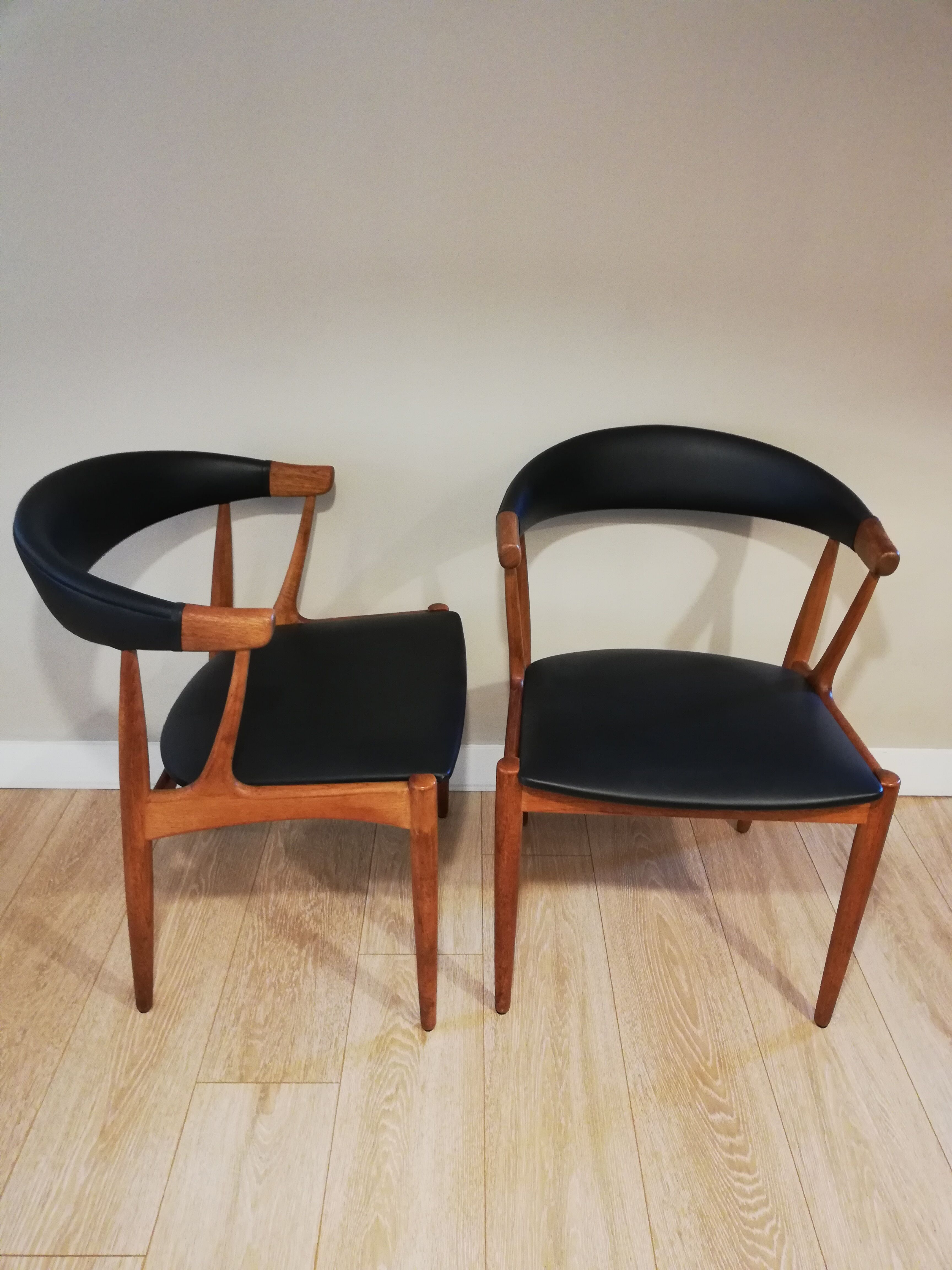 Johaness Anderson pair of scandinavian teak armchair model BA113