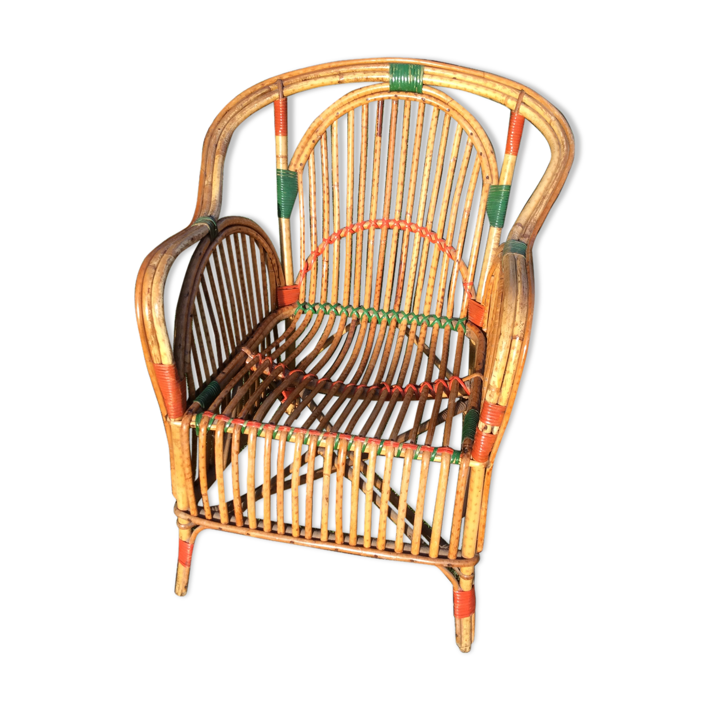 Fauteuil australian art déco rotin conservatoire