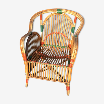 Australian Art Deco rattan conservatory armchair.