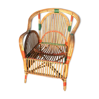 Australian Art Deco rattan conservatory armchair.