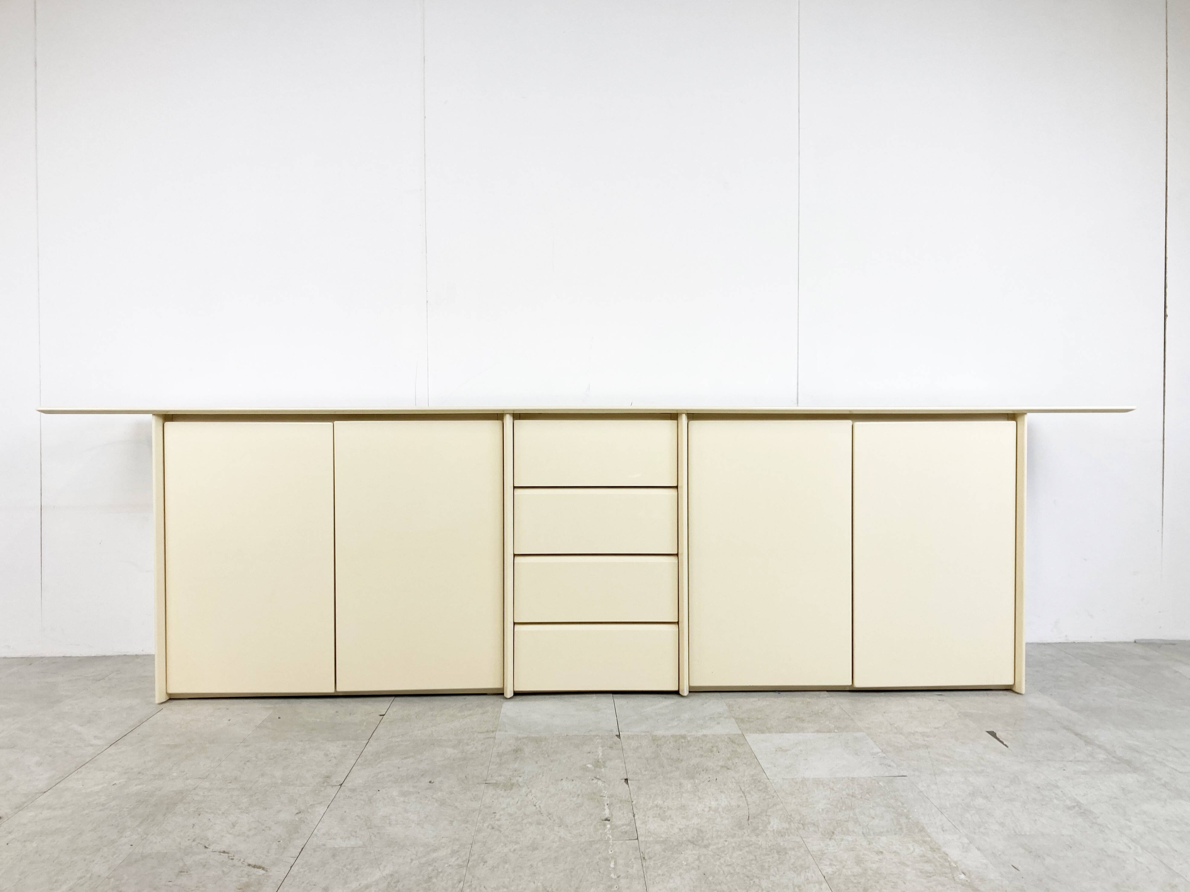 Cream lacquered sideboard 1980