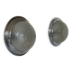 Pair of vintage wall lights, chrome and pressed sandblasted glass, France 1930