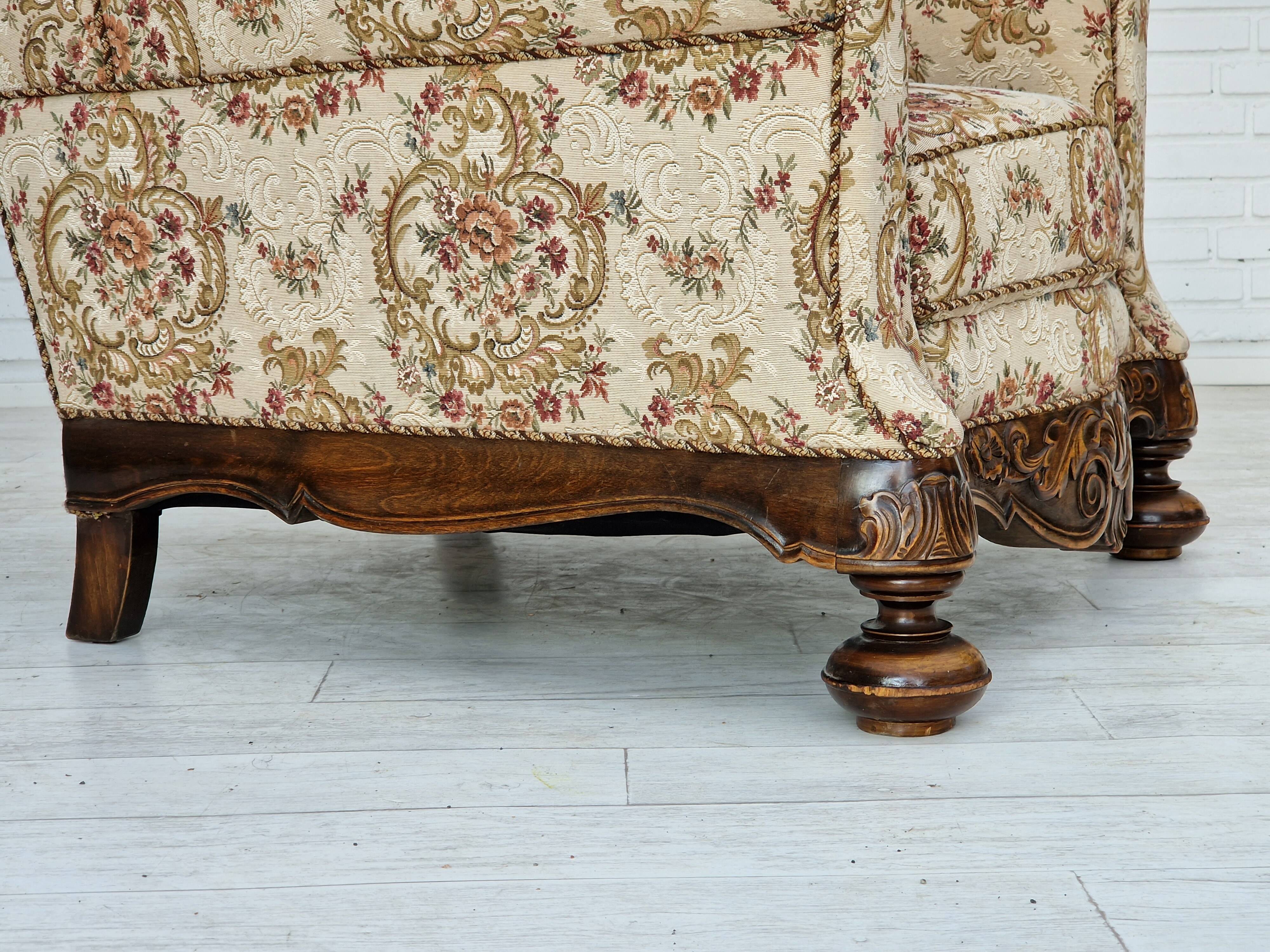 Fauteuil relax danois en tissu années 1950