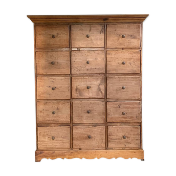 Commode de mercerie, meuble de métier vintage