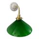 Applique murale vintage en opaline verte