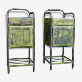 Pair of metal nightstands