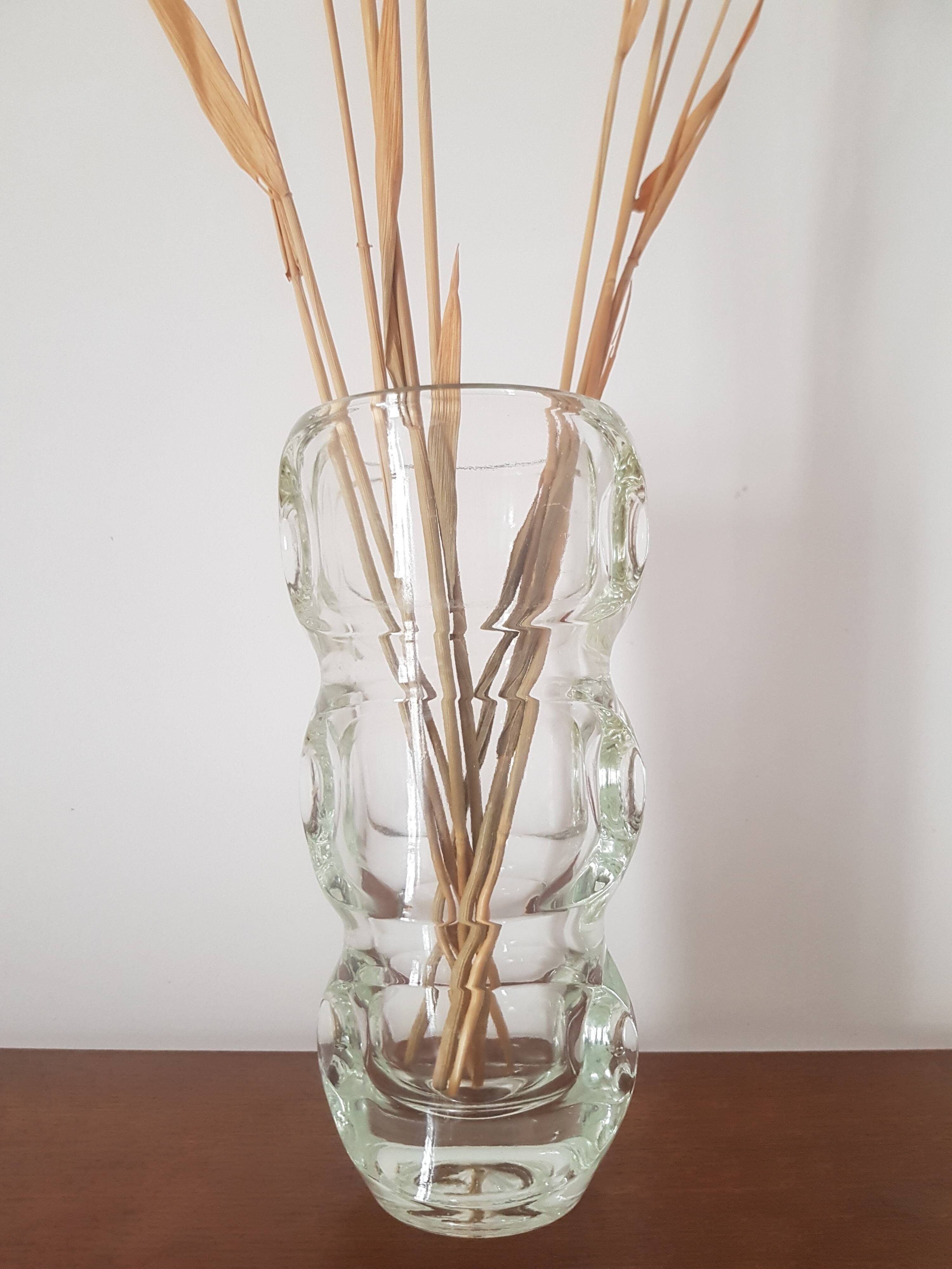 70s molded glass vase