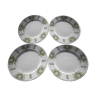 4 assiettes en faïence de Sarreguemines  U&C modèle lys diam 24 cm