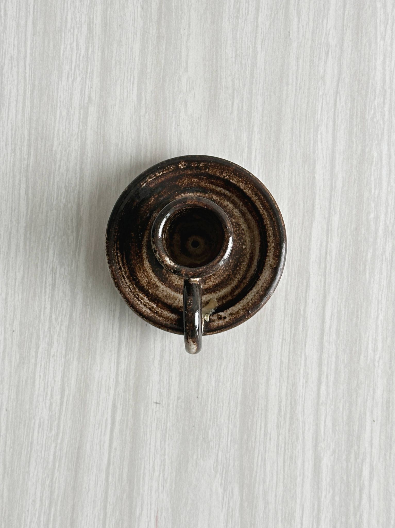 Rustic ceramic candlestick