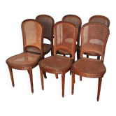 Série de six chaise style louis xvi cannées