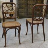 Pair of Art Nouveau bentwood chairs attributed to Koloman Moser for Jacob and Josef Kohn 1890/1910