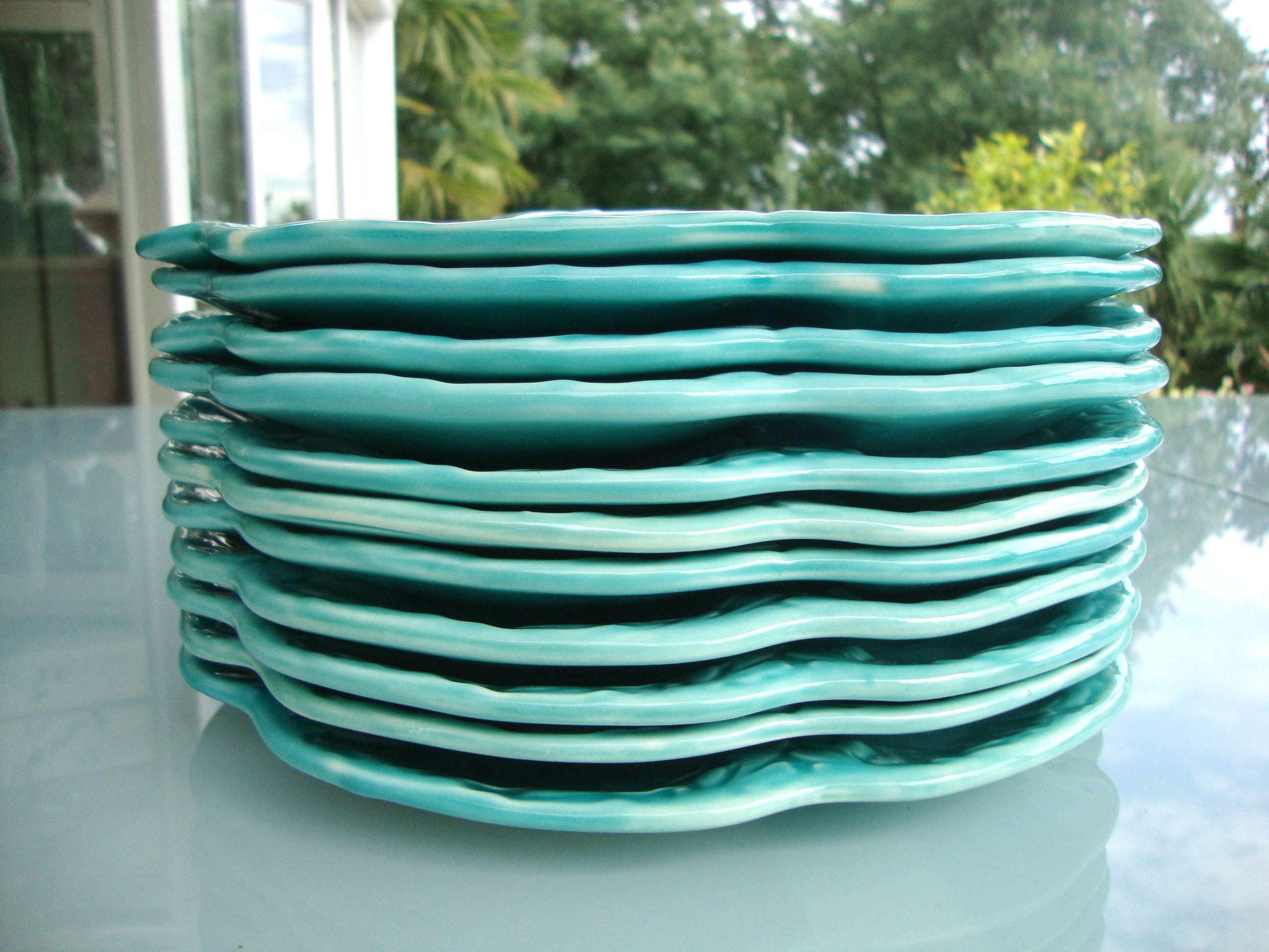 Lot de 11 assiettes à huitres de Gien