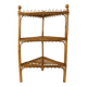 Étagère d'angle sur pied en bambou et rotin