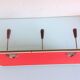 Patère en formica imitation bois à trois tetes / vintage années 60-70