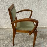 Pair of green velvet bridge armchairs