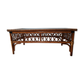 Rattan wood coffee table