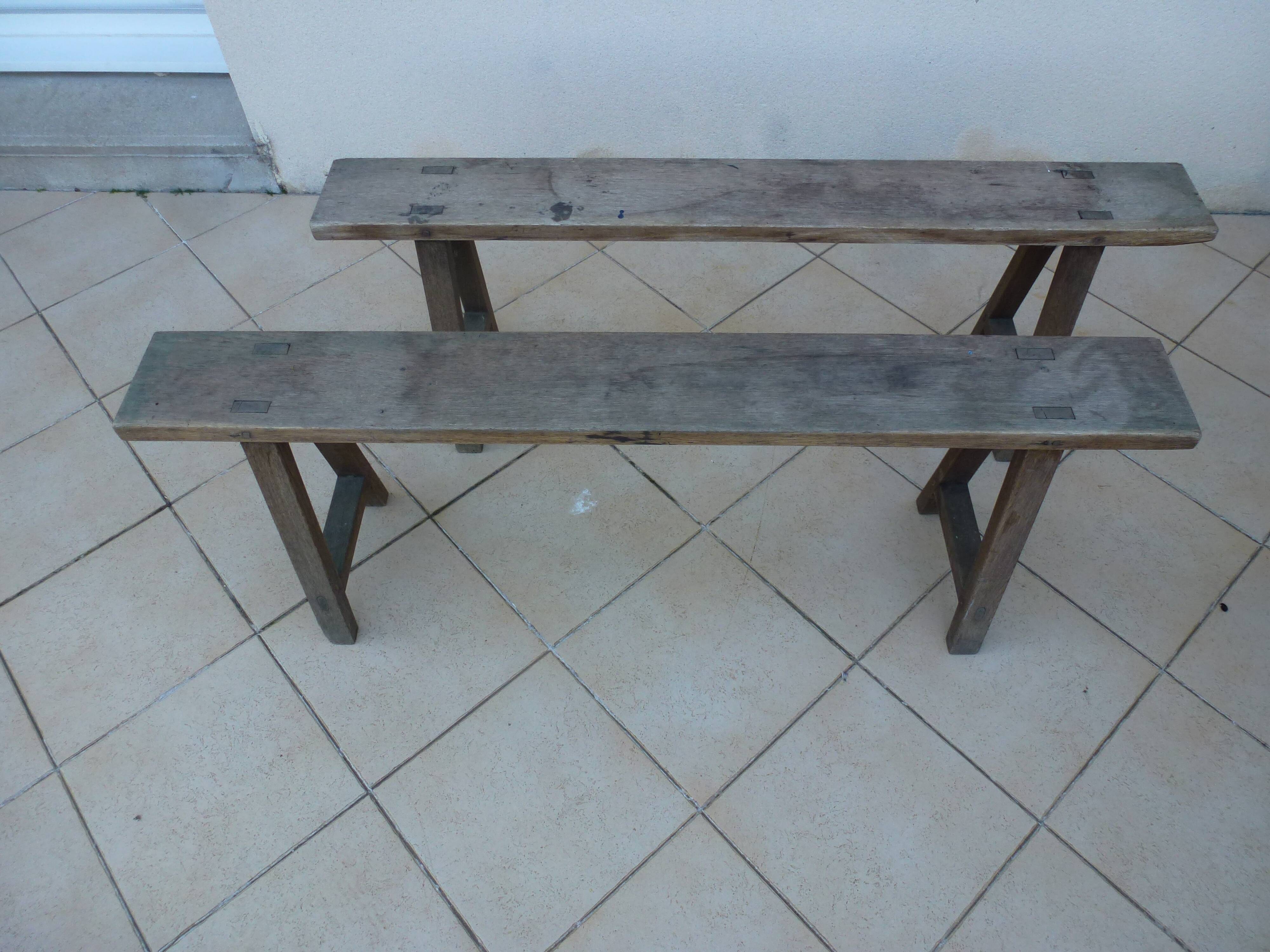 set of 2 farm benches