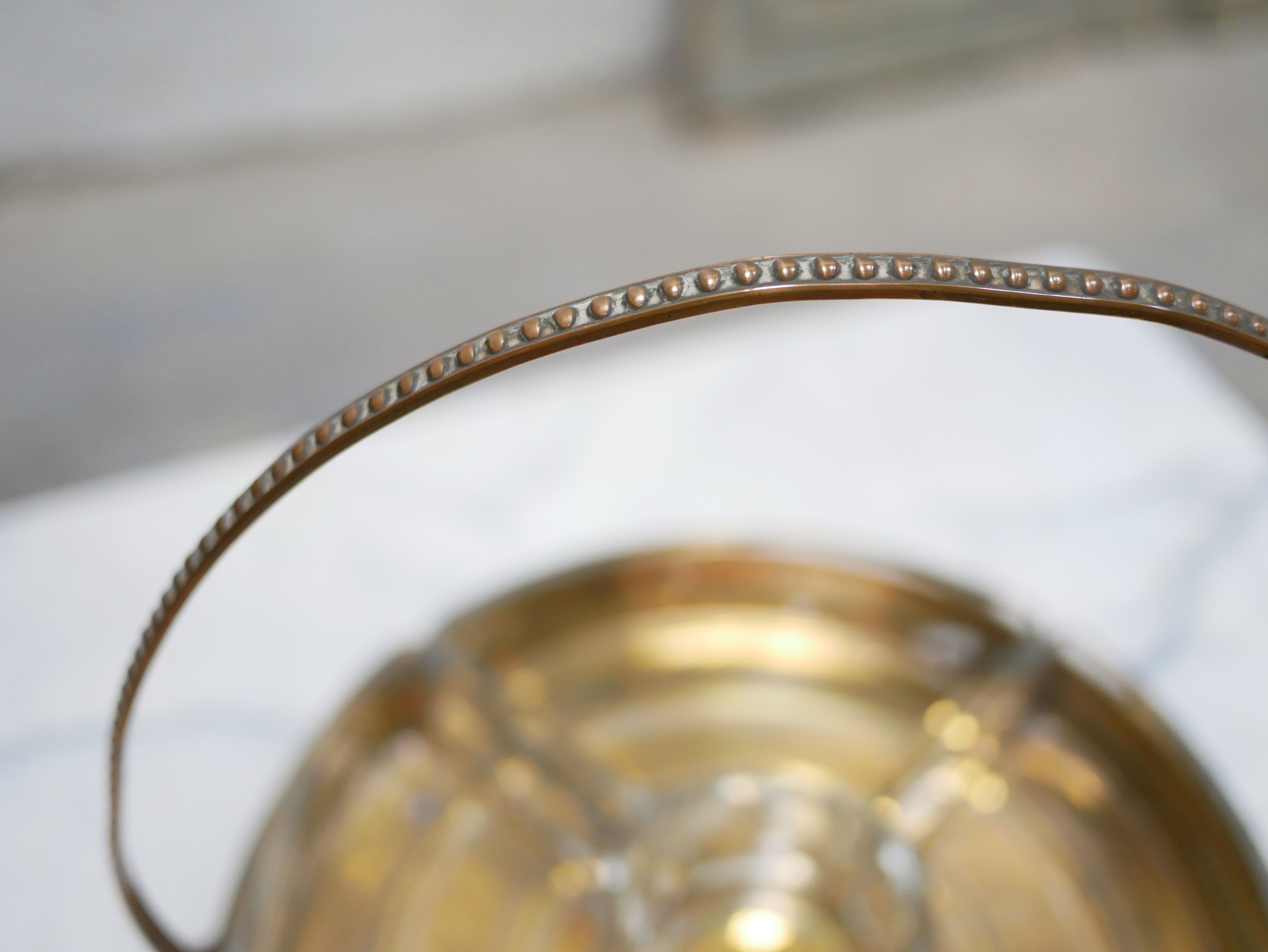 Vintage aperitif serving tray in brass and glass