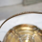 Plateau de service à apéritif vintage en laiton et en verre