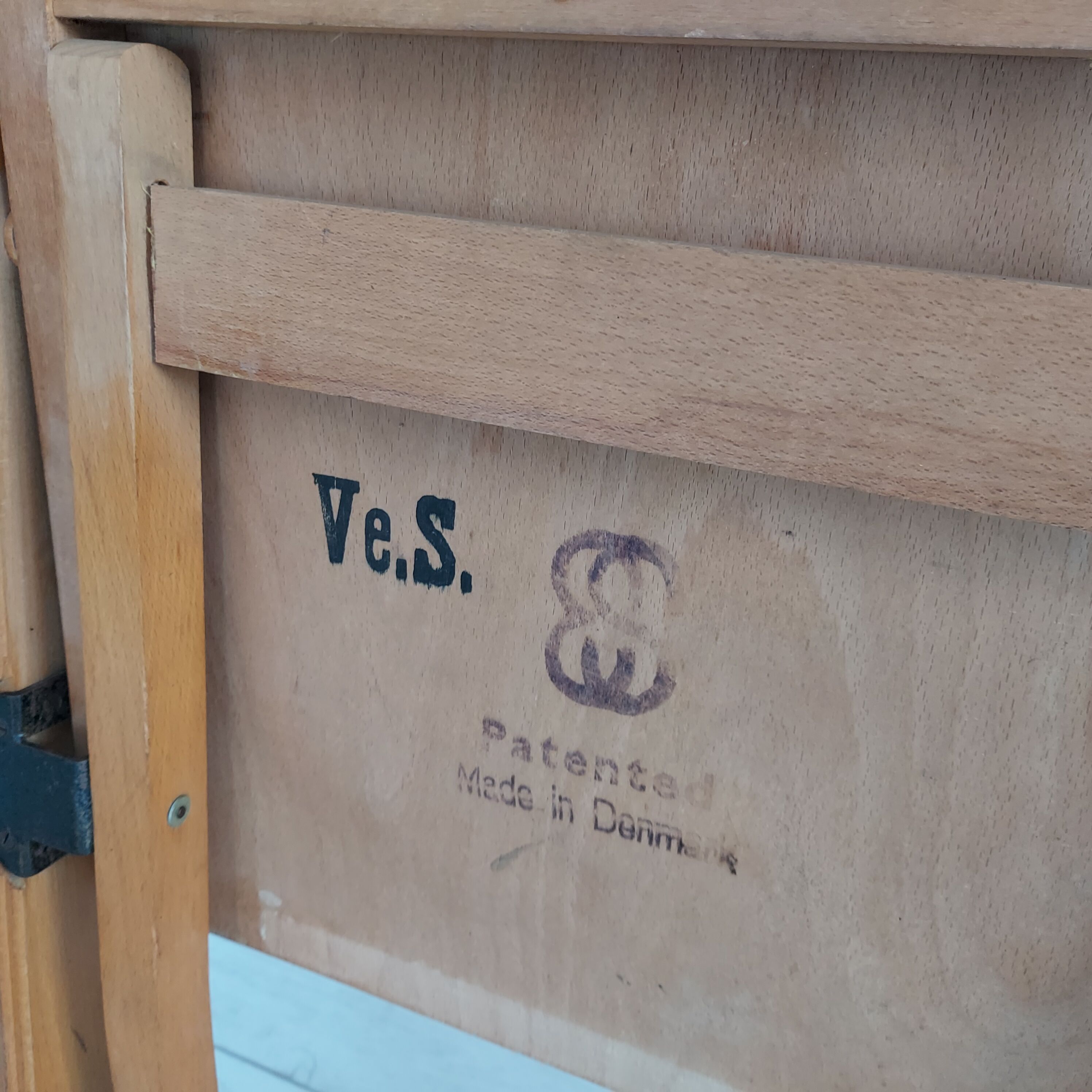 60s, Danish design, set of 3 pcs folding chairs, plywood