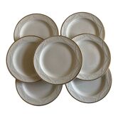 Set de 7 assiettes néo-classiques directoire faïence fine de Gien 19e
