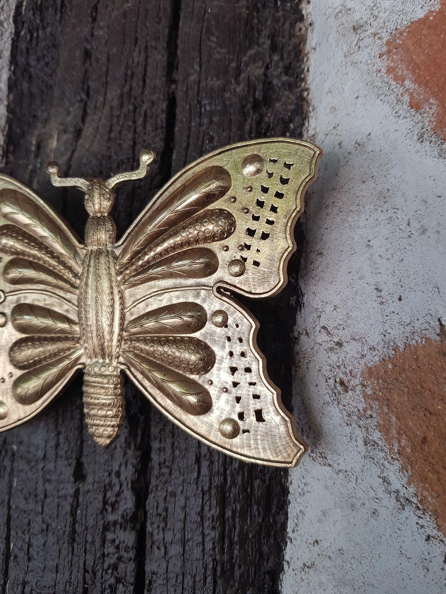 Vintage brass butterfly