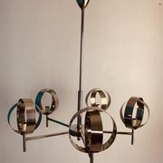Lustre chromé 5 sphères